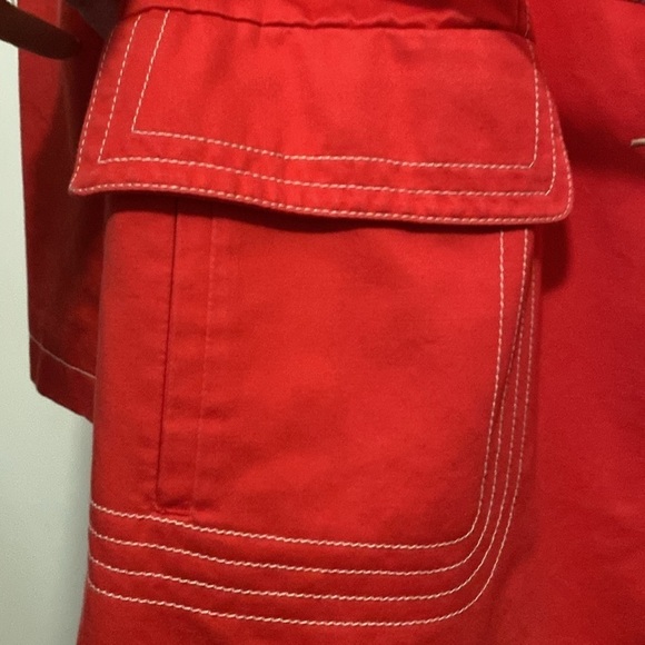 OLD NAVY Womens Coral Button Up Trench Coat Jacke Womens L lightweight Preppy - Picture 5 of 9